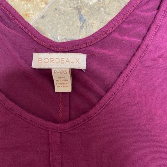 Anthropologie Bordeaux Burgundy V Neck Shirt - Picture 3 of 4